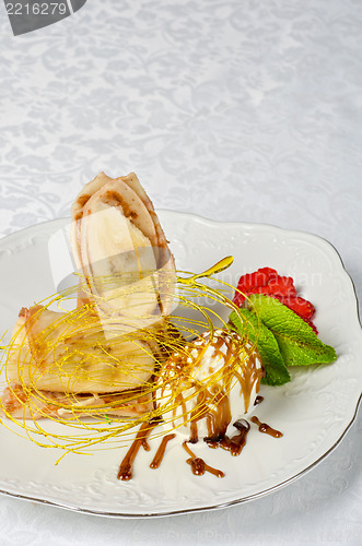 Image of tasty pancake dessert