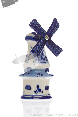 Image of Dutch windmill in blue