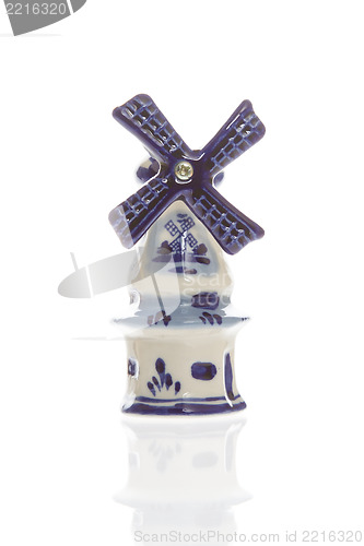 Image of Dutch windmill in blue