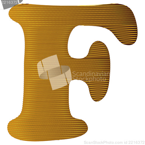 Image of Letter in gold metal texture