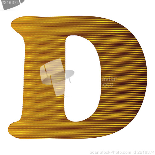 Image of Letter in gold metal texture