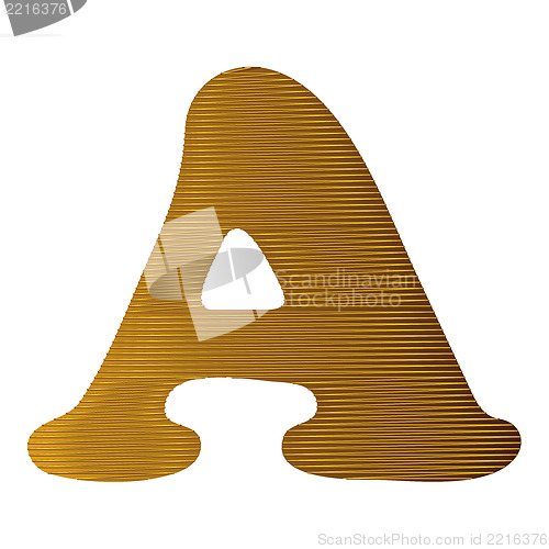 Image of Letter in gold metal texture