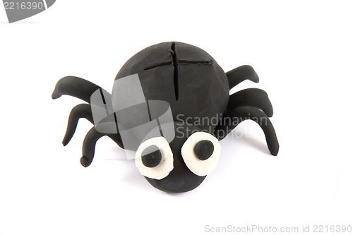 Image of black spider form the plasticine