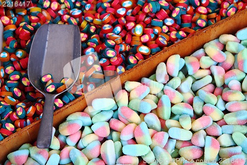 Image of sweet soft color candies 