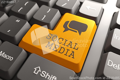Image of Keyboard with Social Media Button.