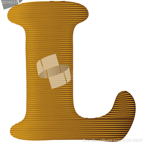 Image of Letter in gold metal texture