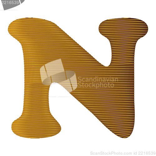 Image of Letter in gold metal texture