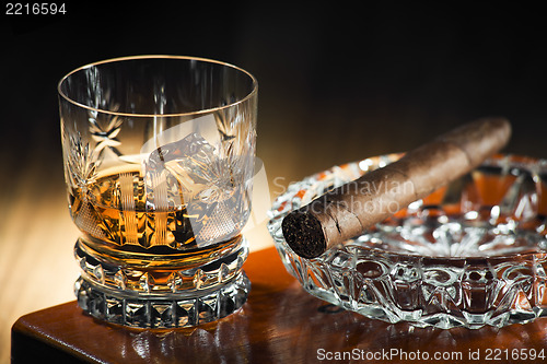 Image of Whiskey and cigar