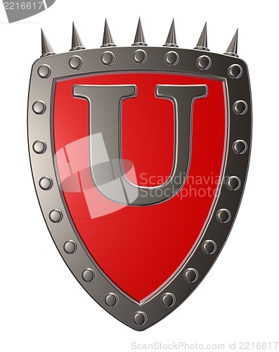 Image of shield with letter u