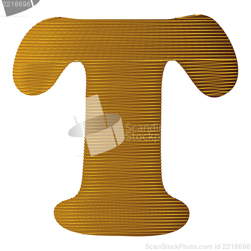 Image of Letter in gold metal texture