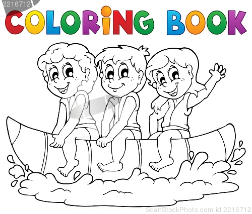 Image of Coloring book water sport theme 3