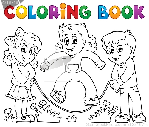 Image of Coloring book kids play theme 1
