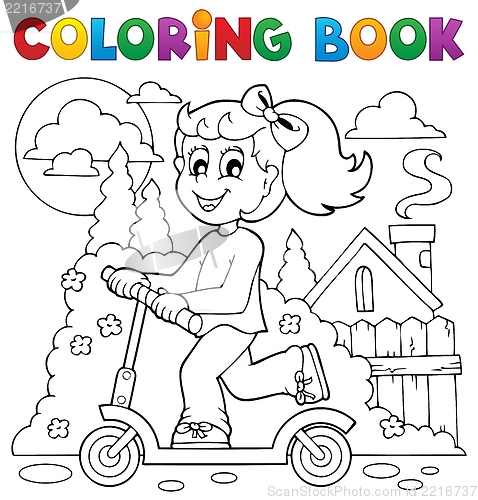 Image of Coloring book kids play theme 2