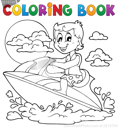 Image of Coloring book water sport theme 2