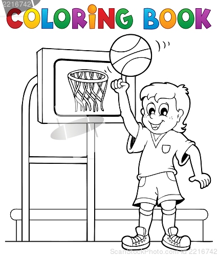 Image of Coloring book sport and gym theme 3