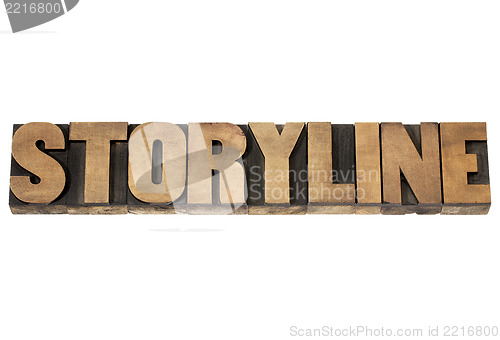 Image of storyline in wood type