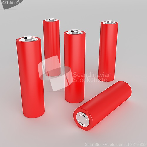 Image of Red AA batteries