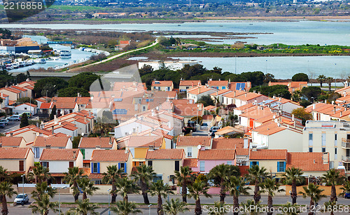 Image of View of the gated community on the shore of the sea