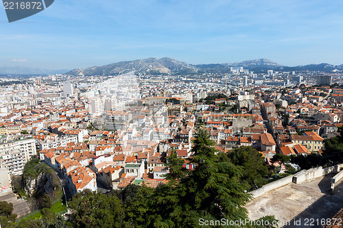 Image of Panoramic aerial view on Marseille from mountain