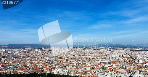 Image of Panoramic aerial view on Marseille from mountain
