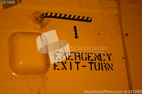 Image of Emergency Exit. Rescue Helicopter