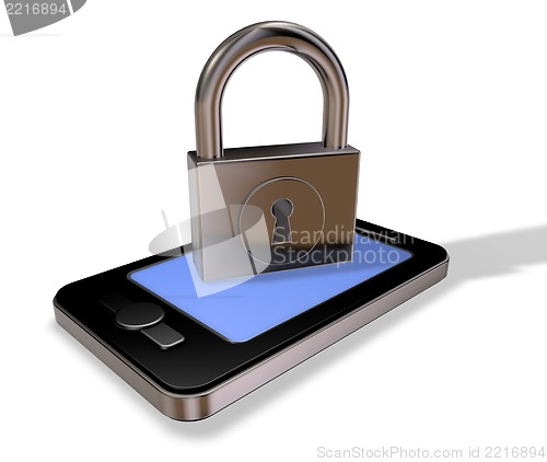 Image of smartphone and padlock