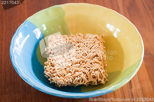 Image of Asian ramen instant noodles in the bowl