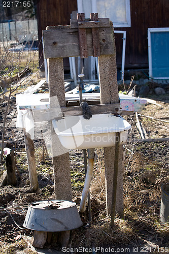 Image of old rural washstand