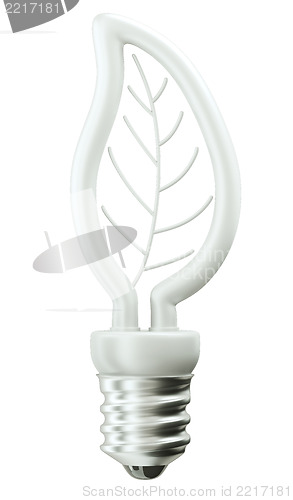 Image of Environment: leaf or folium light bulb on white