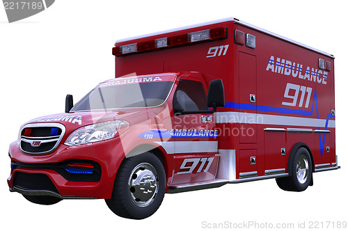 Image of Emergency: ambulance vehicle isolated on white
