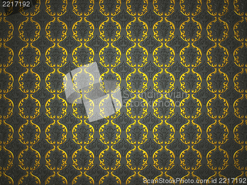 Image of Material with golden and black victorian ornament