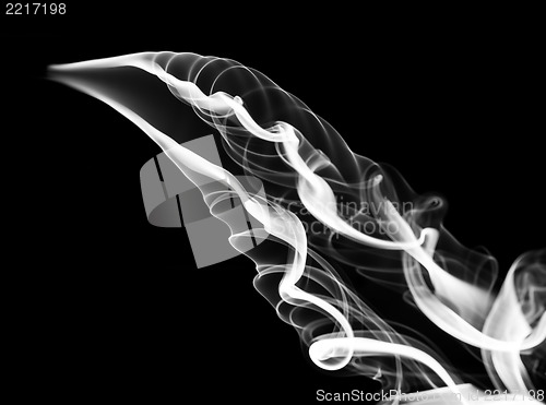 Image of White abstract smoke swirls and curves