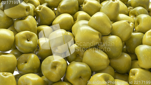 Image of Healthy fruits: green ripe apples isolated