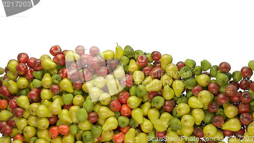 Image of Fruit mix: heap of apples and pears isolated 