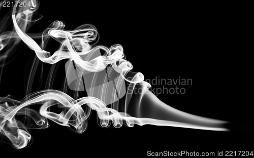Image of White abstraction: smoke pattern with curves 
