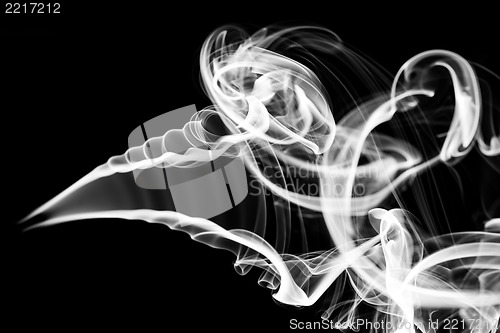 Image of Abstraction: white smoke pattern and curves on black