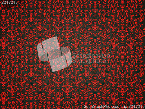 Image of Mock croc background with red victorian ornament