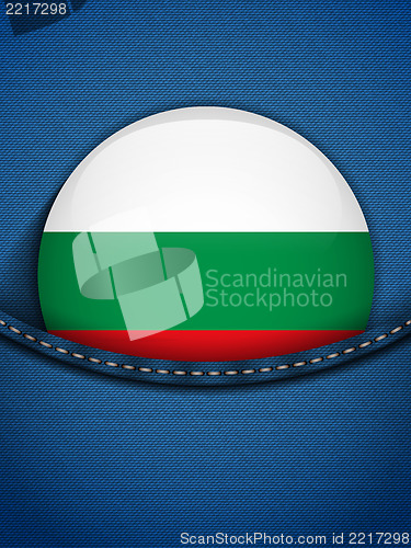 Image of Bulgaria Flag Button in Jeans Pocket