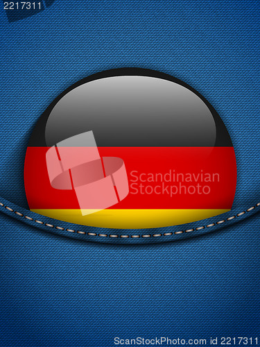 Image of Germany Flag Button in Jeans Pocket