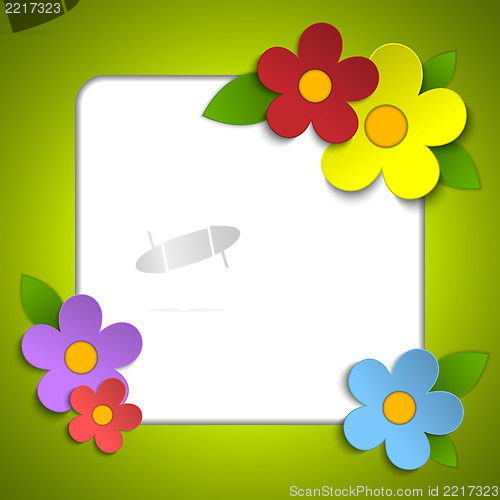 Image of Beautiful Spring Flowers Orange Background 