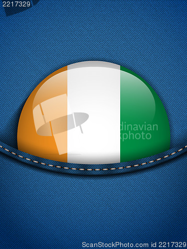 Image of Ireland Flag Button in Jeans Pocket