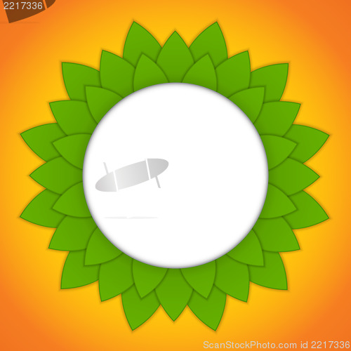 Image of Beautiful Spring Leaves Orange Background 