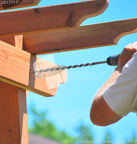 Image of Patio construction worker.