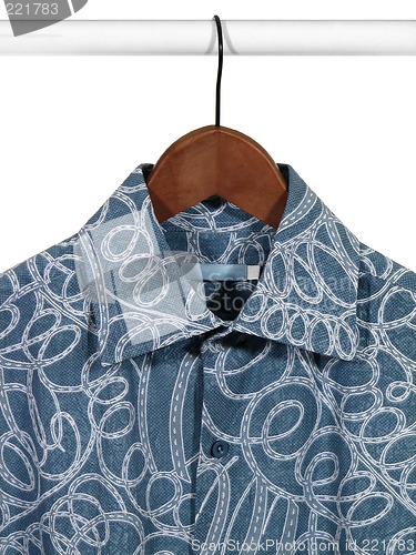 Image of Blue shirt on hanger