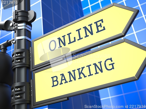 Image of Business Concept. Online Banking Sign.