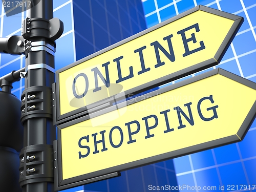 Image of Business Concept. Online Shopping Sign.