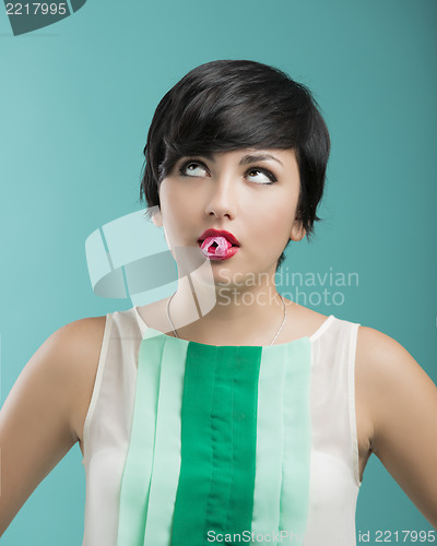 Image of Girl with a bubble gum