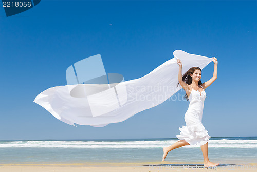 Image of Jumping with a white scarf