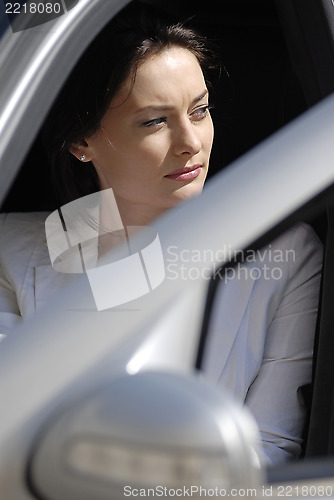 Image of Businesswoman in the premium car
