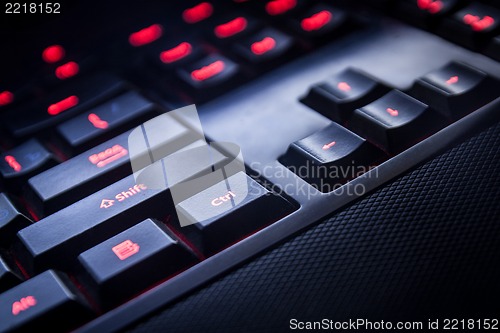 Image of PC keyboard of black color closeup view